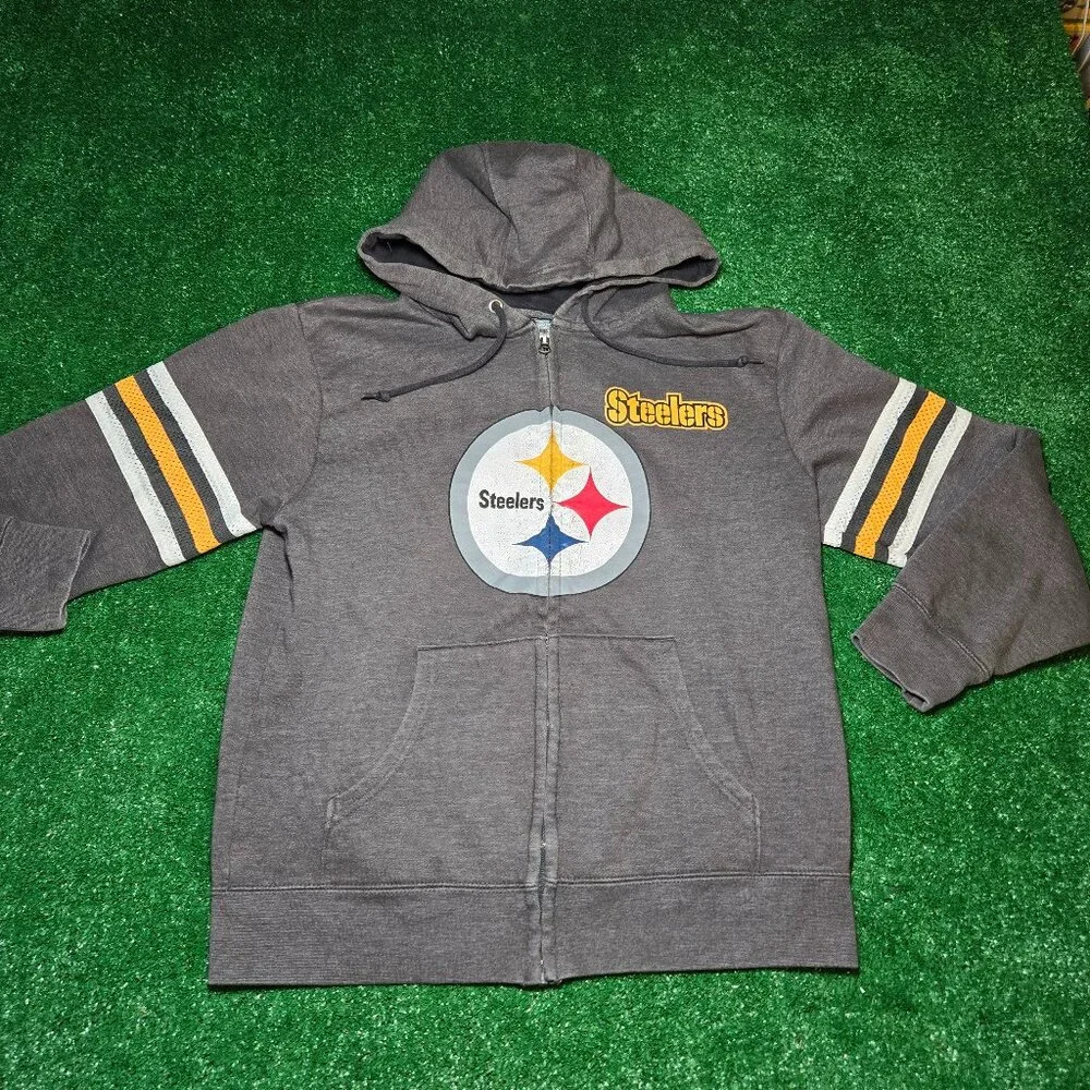 NFL Pittsburgh Steelers Women's Majestic Full-Zip Fleece Hoodie Sweatshirt - Picture 1 of 6